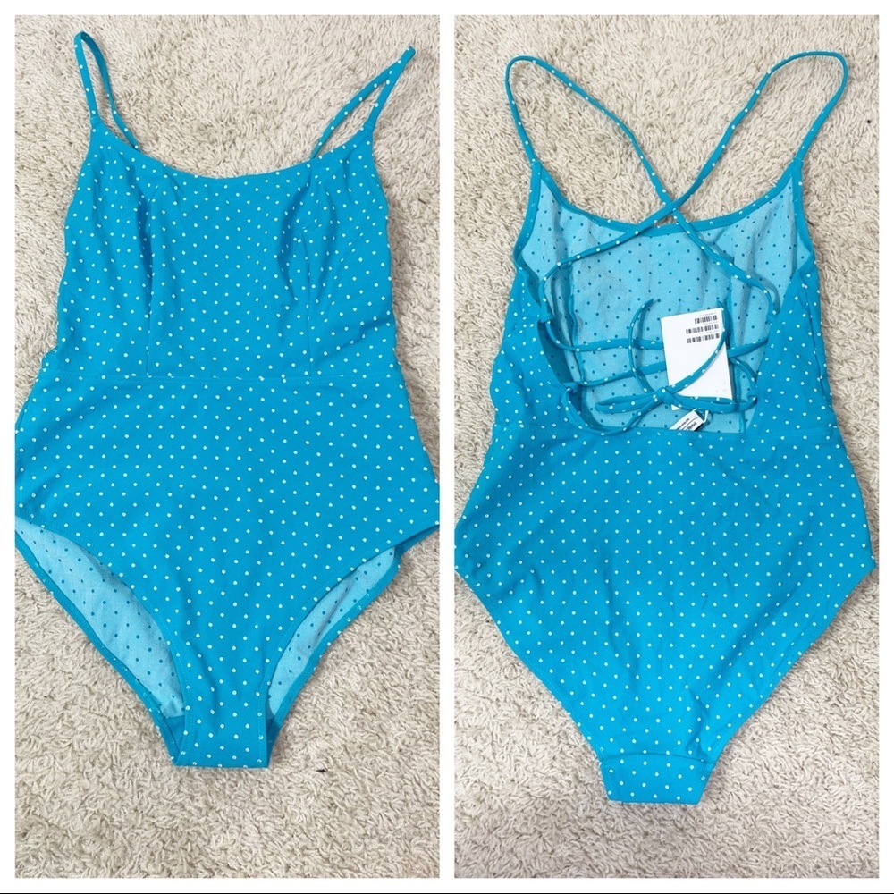 NWT! & OTHER STORIES Criss Cross Polka Dot Swimsuit